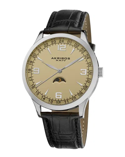 AKRIBOS XXIV AKRIBOS XXIV MEN'S LEATHER WATCH