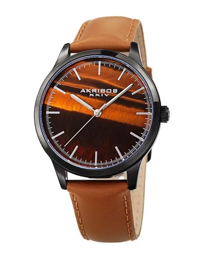 AKRIBOS XXIV AKRIBOS XXIV MEN'S LEATHER WATCH