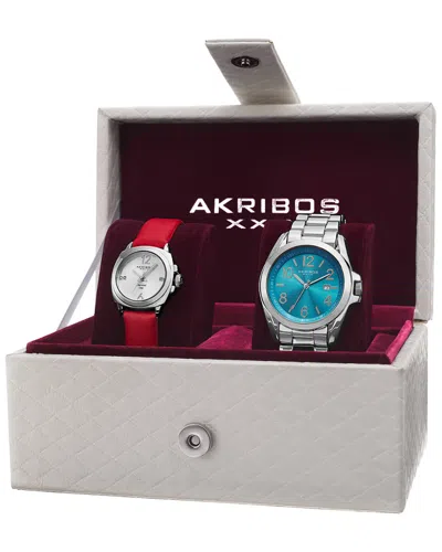 AKRIBOS XXIV AKRIBOS XXIV WOMEN'S 2PC WATCH GIFT SET