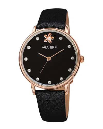 AKRIBOS XXIV AKRIBOS XXIV WOMEN'S GENUINE LEATHER WATCH