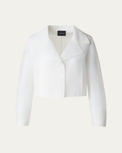 AKRIS ALICE DOUBLE LAYER TECHNO GRID TRENCH JACKET