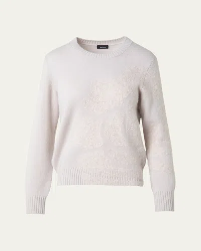 AKRIS ANEMONE BOUCLE CASHMERE-SILK KNIT SWEATER