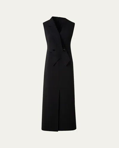 AKRIS DOUBLE-FACE WOOL MIDI SHEATH DRESS