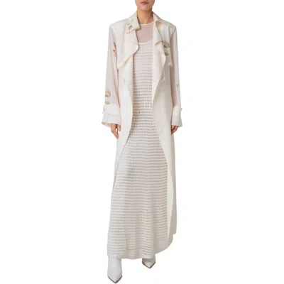 AKRIS AKRIS HAIDER SILK CREPE LONG TRENCH COAT