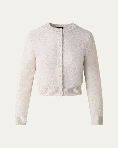 AKRIS MICRO SEQUINED KNIT CARDIGAN