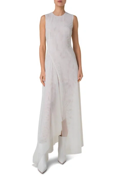 AKRIS AKRIS SLEEVELESS TECHNICAL TULLE GOWN