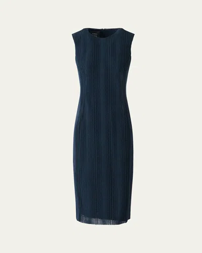 AKRIS TECHNO DEGRADE STRIPED SLEEVELESS DRESS