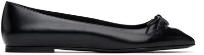 ALAÏA BLACK LACE-UP BALLERINA FLATS