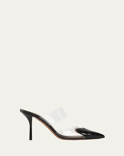 ALAÏA COEUR CLEAR CAP-TOE MULE PUMPS