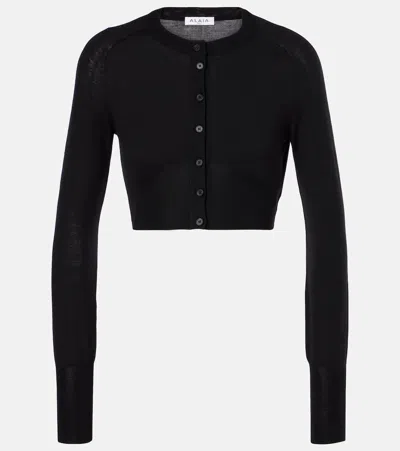 ALAÏA ALAÏA CROPPED WOOL-BLEND CARDIGAN
