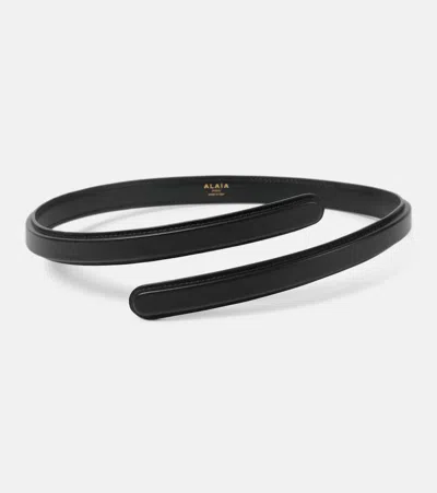 ALAÏA FLEX THIN TWIST LEATHER BELT