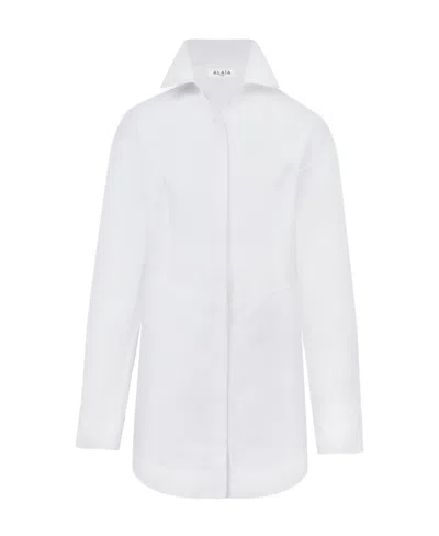 ALAÏA ALAÏA LONG-SLEEVED POPLIN SHIRT DRESS