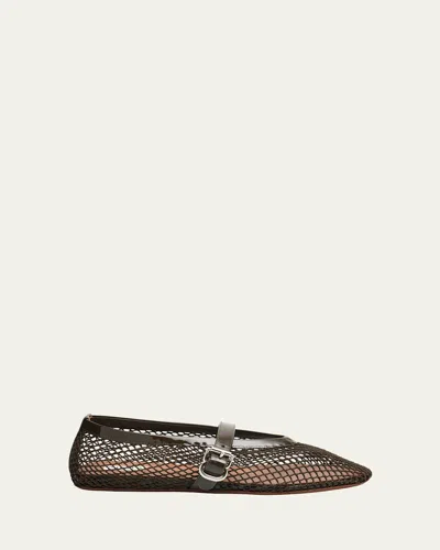 ALAÏA MESH MARY JANE BALLERINA FLATS