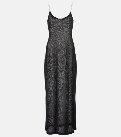 ALAÏA SHEER KNITTED MIDI DRESS