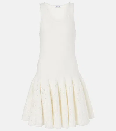 ALAÏA ALAÏA SKATER COTTON LACE MINIDRESS
