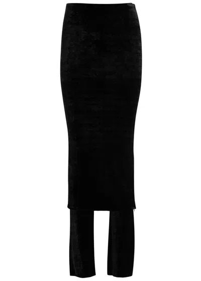 ALAÏA ALAÏA SKIRT-EFFECT VELVET TROUSERS