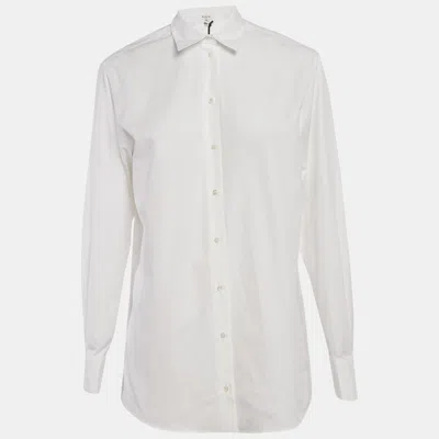 ALAÏA WHITE COTTON LONG SLEEVE SHIRT S
