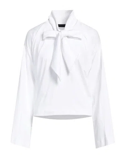 ALAINPAUL ALAINPAUL WOMAN T-SHIRT WHITE SIZE L COTTON, ELASTANE