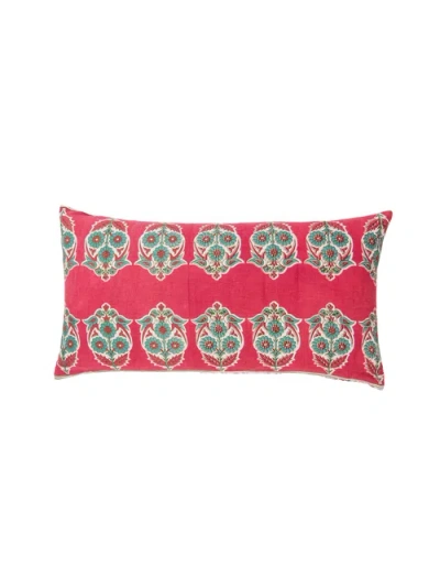 ALAMWAR ALAMWAR PARAKEETS HOT PINK/GREEN LUMBAR PILLOW