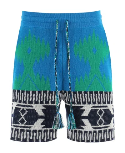 ALANUI ALANUI INTARSIA MOTIF DRAWSTRING SHORTS
