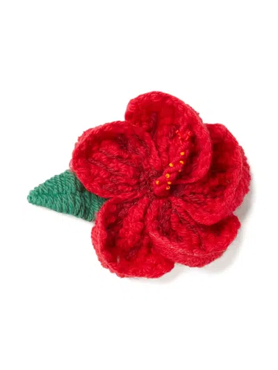 ALANUI HIBISCUS EMBROIDERED BROOCH