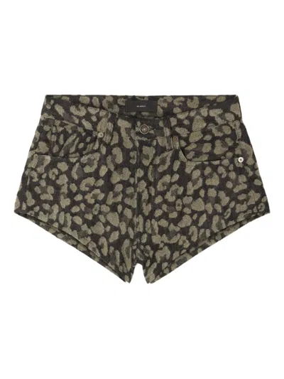 ALANUI SEATTLE JUNGLE LEOPARD-PRINT DENIM SHORTS