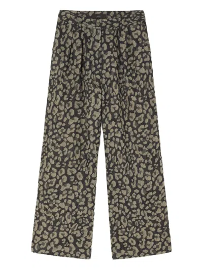 ALANUI SEATTLE PLEATED LEOPARD-PRINT JEANS