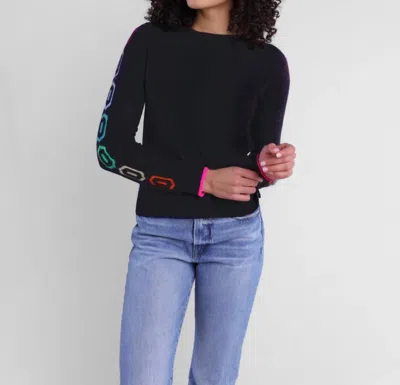 ALASHAN CASHMERE GATSBY RETRO RAGLAN SWEATER IN EBONY