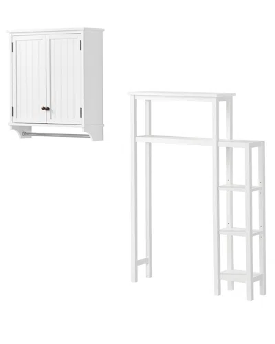 ALATERRE ALATERRE DOVER OVER TOILET ORGANIZER WITH SIDE SHELVING, WALL MOUNTED BATHROOM STORAGE CABINET WITH 