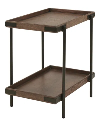 ALATERRE ALATERRE KYRA 27IN OAK & METAL SIDE TABLE WITH SHELF