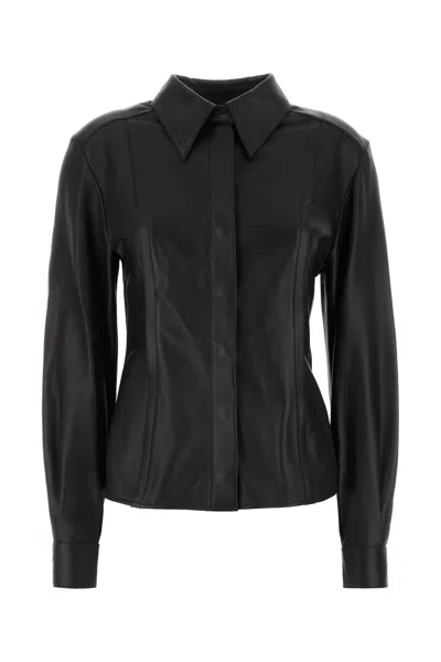 ALBERTA FERRETTI BLACK LEATHER SHIRT