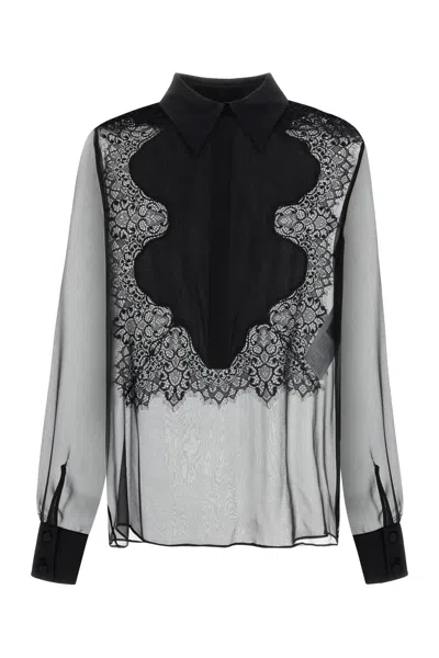 ALBERTA FERRETTI BLACK SILK SHIRT