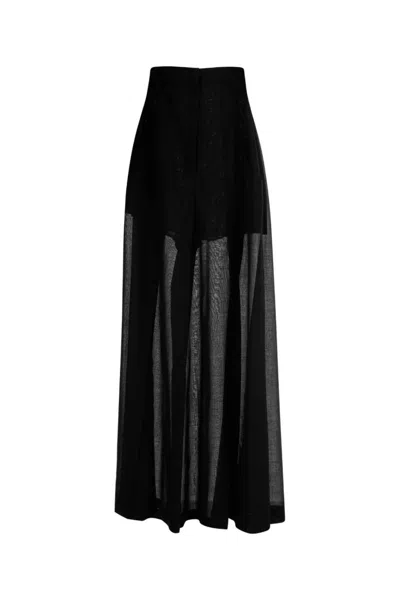 ALBERTA FERRETTI WOMEN BLACK VOILE SLITS PANTS, 28 LUXURY PANTS FOR WOMEN DARVEYS