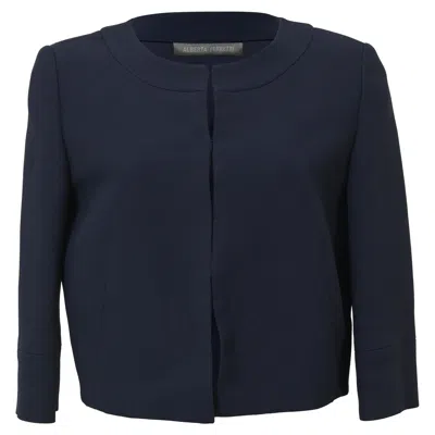 ALBERTA FERRETTI BOLERO IN NAVY BLUE RAYON