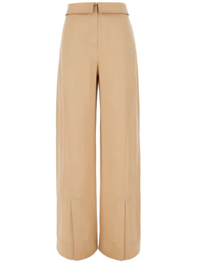 ALBERTA FERRETTI CONCEALED-FASTENING PALAZZO TROUSERS