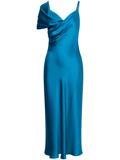 ALBERTA FERRETTI DRAPED MIDI DRESS
