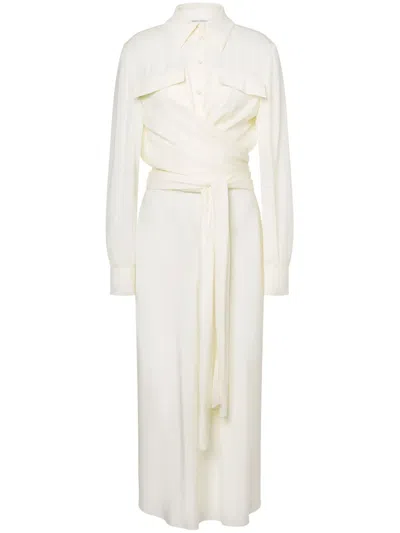 ALBERTA FERRETTI DRAPED SHIRT DRESS