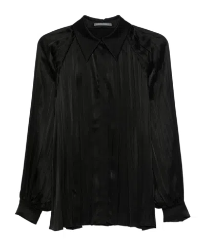ALBERTA FERRETTI PLEATED SATIN SHIRT