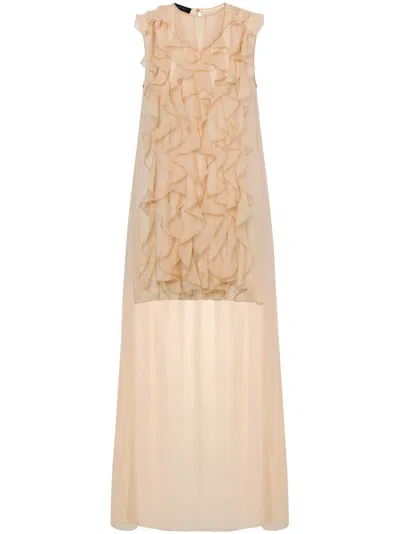 ALBERTA FERRETTI RUFFLE-DETAIL BLOUSE