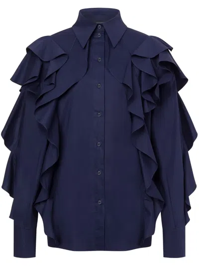 ALBERTA FERRETTI RUFFLE-DETAILING SHIRT