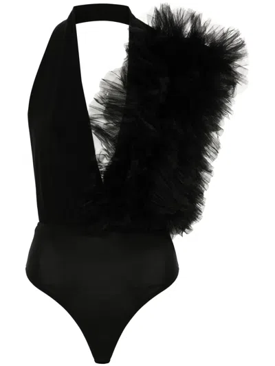 ALCHEMY X LIA ARAM TULLE-RUFFLE BODYSUIT