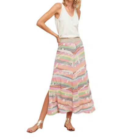 ALDO MARTINS SILS KNIT A-LINE SKIRT IN PINK MULTI