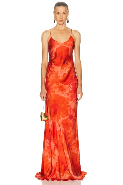ALEJANDRA ALONSO ROJAS RUCHED SLIP GOWN