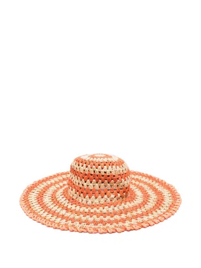 ALEMAIS ALÉMAIS FLAME RAFFIA WIDE BRIM SUNHAT ACCESSORIES