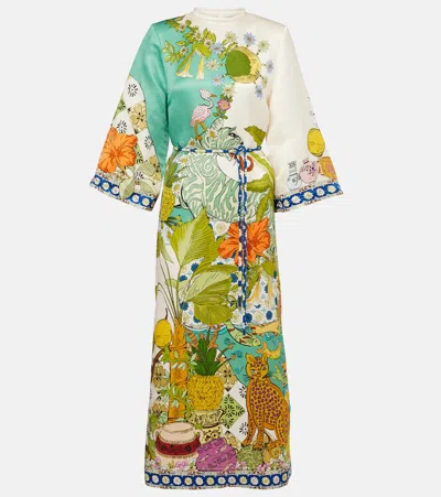 ALEMAIS ALÉMAIS HAZEL PRINTED COTTON AND SILK MAXI DRESS