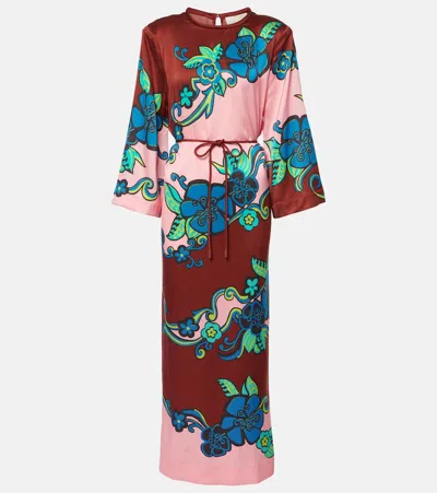 ALEMAIS ALÉMAIS PRINTED SILK SATIN MAXI DRESS