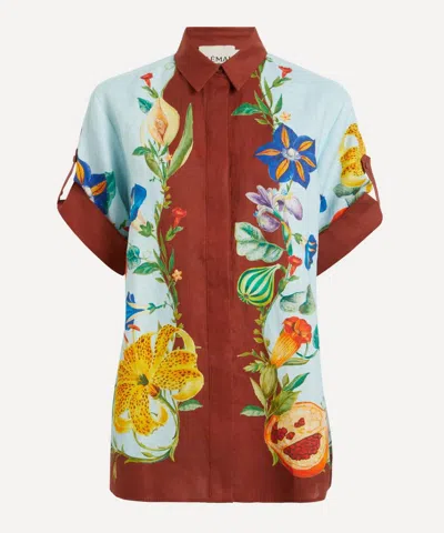 ALEMAIS ALEMAIS WOMEN'S DAHLIA FLORAL LINEN SHIRT