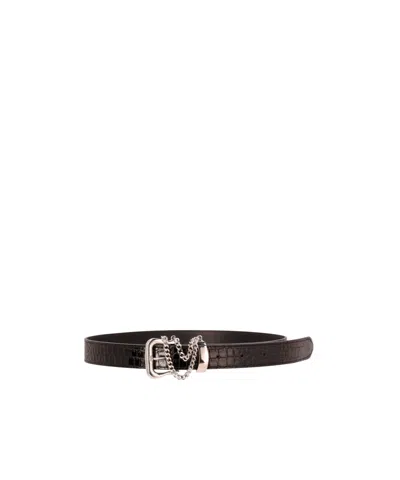 ALESSANDRA RICH CROCODILE-EFFECT CHAIN-DETAIL BELT
