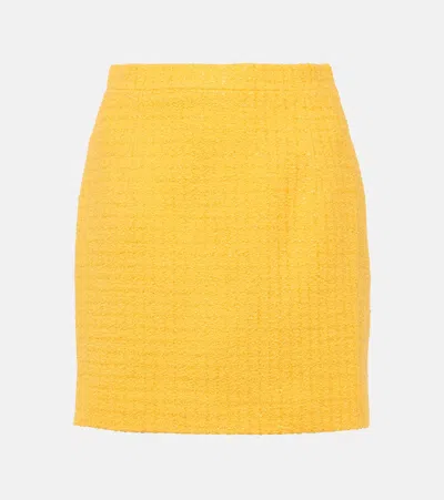 ALESSANDRA RICH CHECKED BOUCLÉ MINISKIRT
