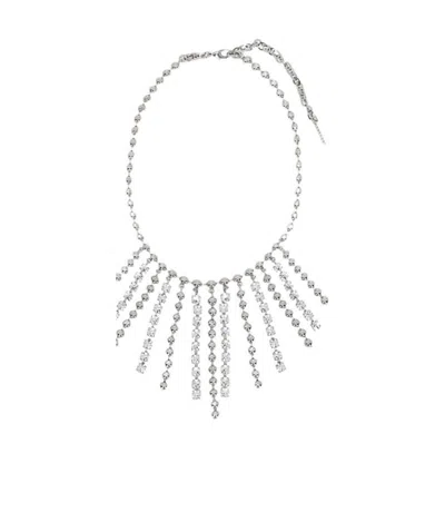 ALESSANDRA RICH ALESSANDRA RICH EMBELLISHED BEADED FRINGED NECKLACE